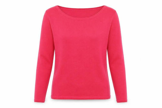 Front view of Julipa women’s pink jumper, size UK 12
