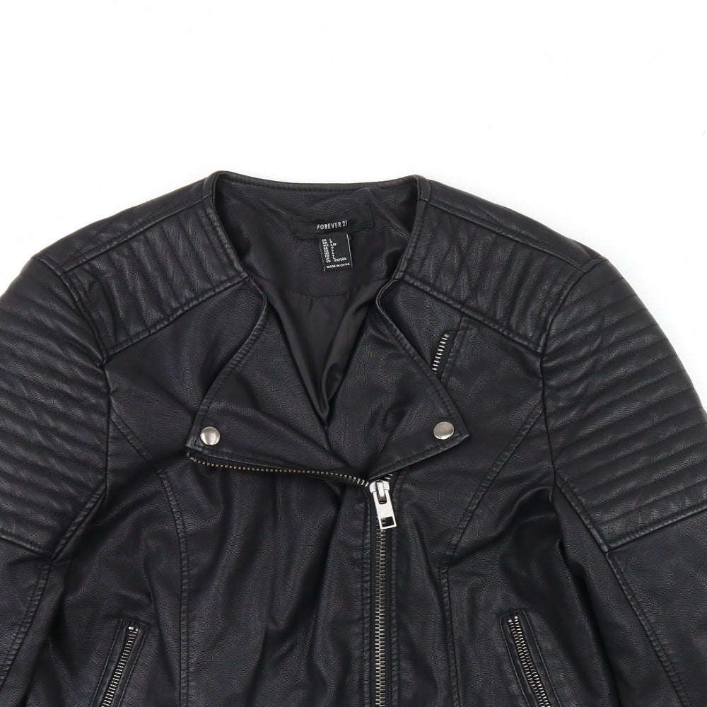 Womens UK Size L FOREVER 21 Black Jacket