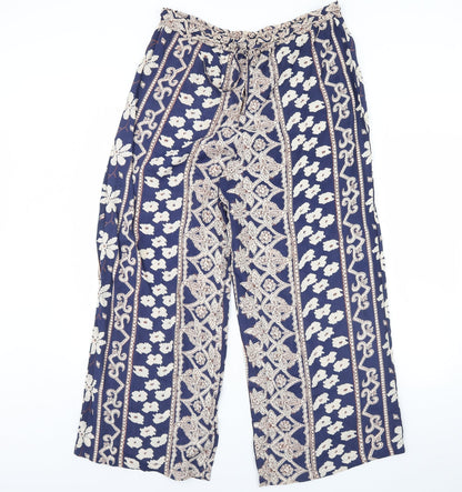 exit clothing Womens Blue Fair Isle  Trousers  Size S L32 in