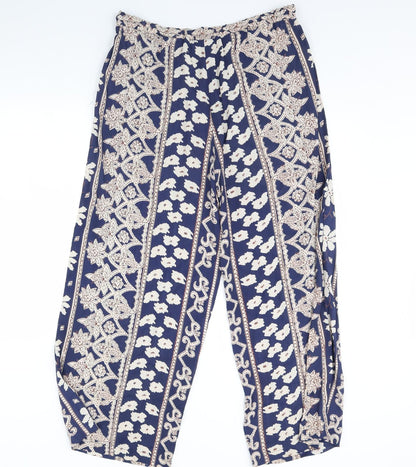 exit clothing Womens Blue Fair Isle  Trousers  Size S L32 in