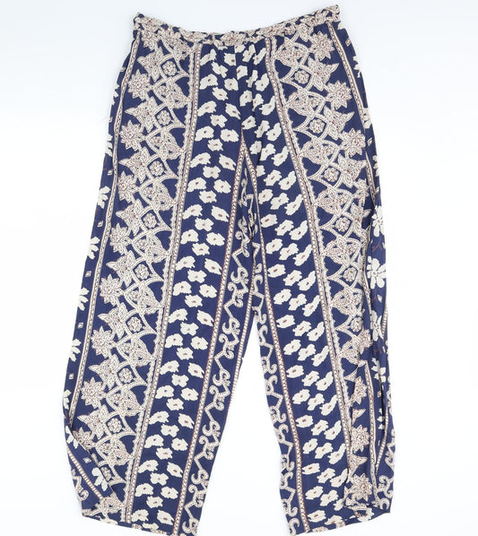 exit clothing Womens Blue Fair Isle  Trousers  Size S L32 in