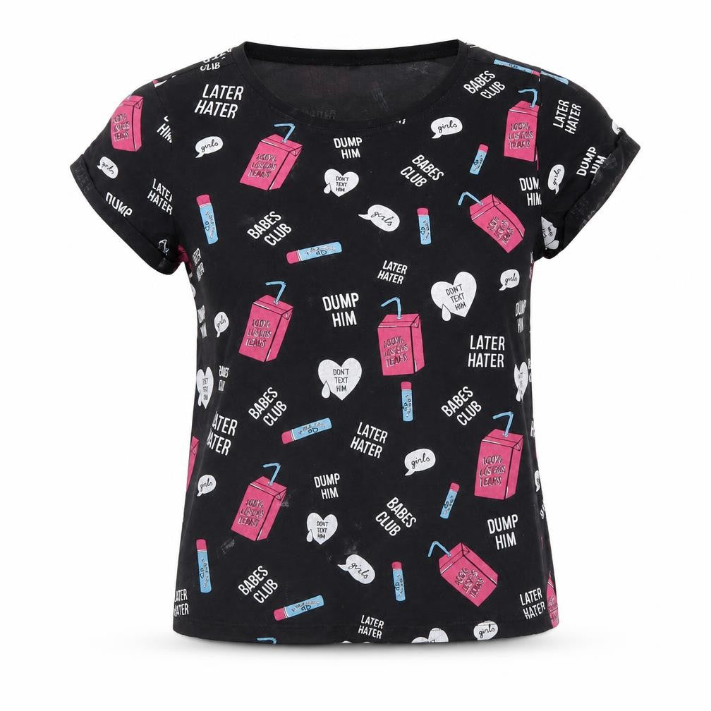 Womens UK Size S Sinsay Black Basic T-Shirt