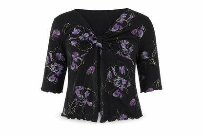 Womens UK Size 16 Citrus Black Basic Blouse