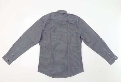 Topman Mens Blue Striped   Button-Up Size M