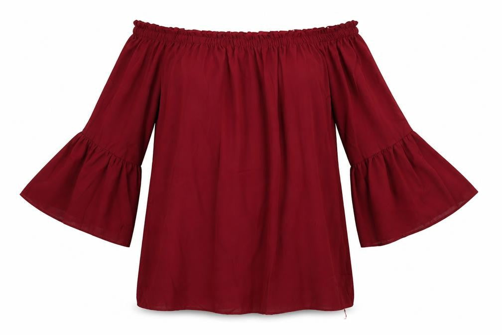 Womens UK Size M Zanzea Red Basic Blouse