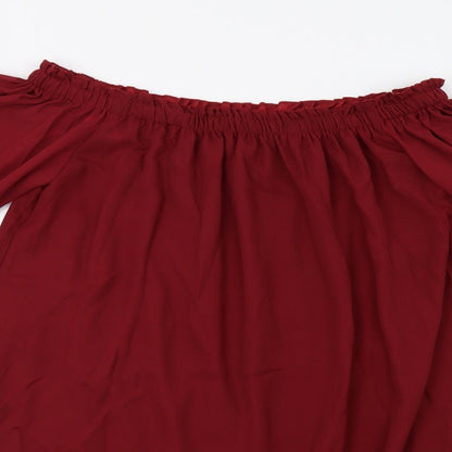 Womens UK Size M Zanzea Red Basic Blouse