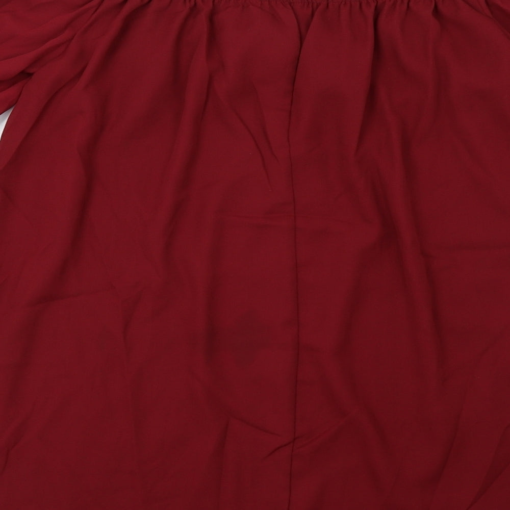 Womens UK Size M Zanzea Red Basic Blouse
