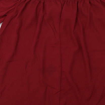Womens UK Size M Zanzea Red Basic Blouse