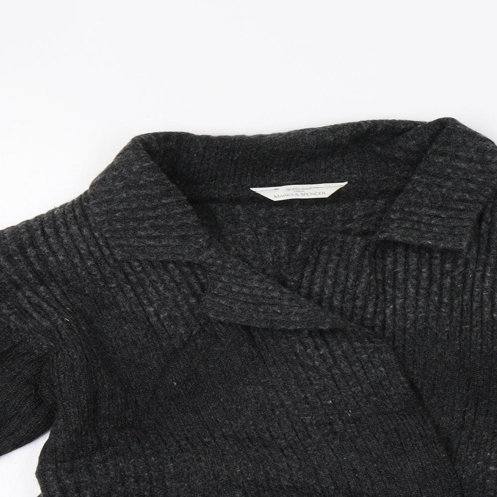 Womens UK Size 8 M&S Grey Cardigan Jumper