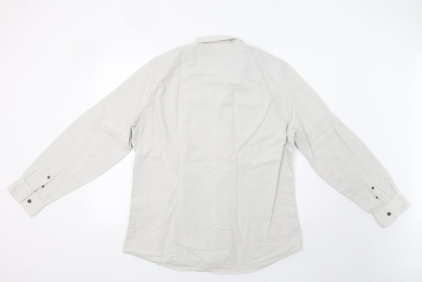 Mens UK Size XL Burton Grey  Button-Up Long Sleeve Casual Shirt
