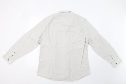 Mens UK Size XL Burton Grey  Button-Up Long Sleeve Casual Shirt