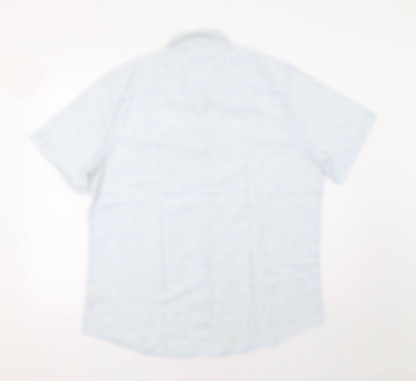 Mens UK Size L New Look Blue  Button-Up Short Sleeve Casual Shirt
