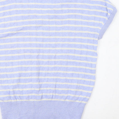 M&&S Womens Blue Striped  Pullover Jumper Size M
