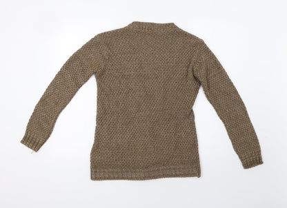 Womens UK Size S Preworn Brown Cardigan Jumper