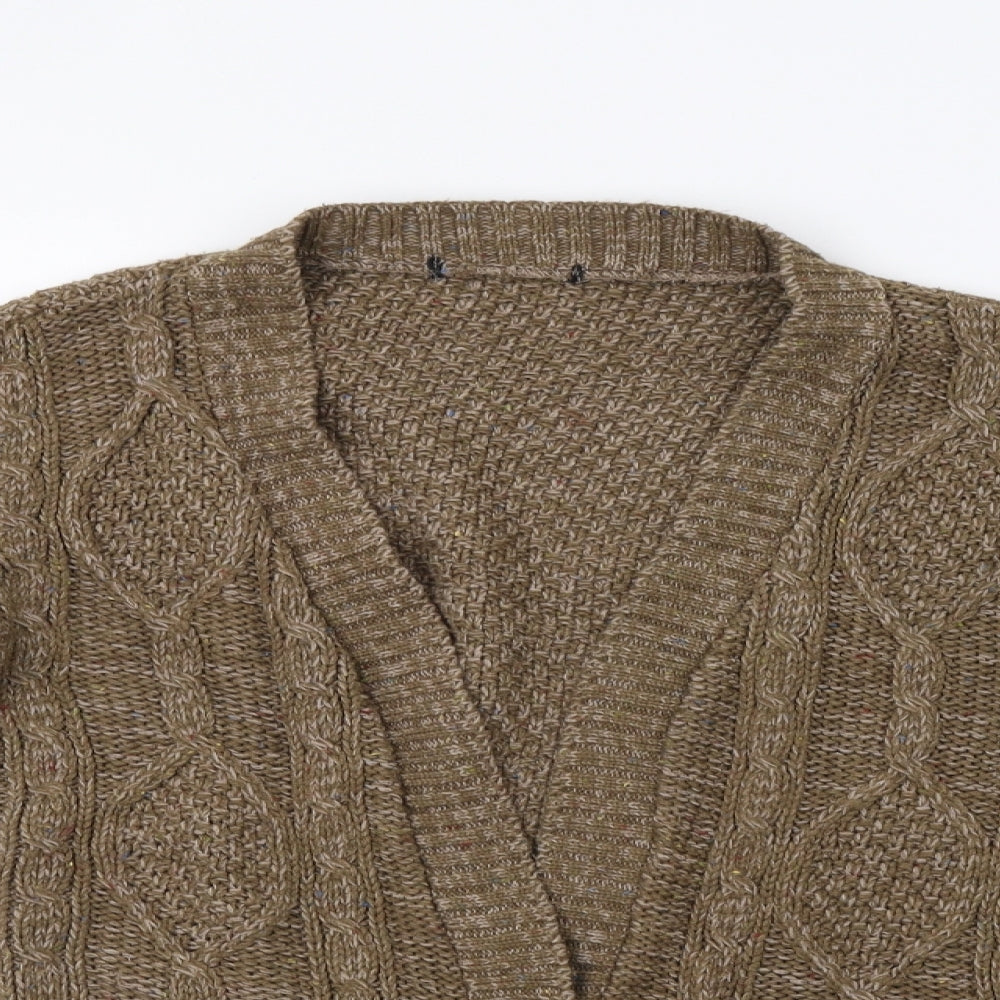Womens UK Size S Preworn Brown Cardigan Jumper