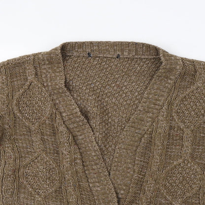 Womens UK Size S Preworn Brown Cardigan Jumper
