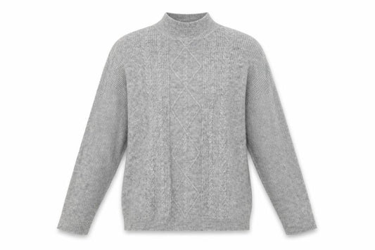 Front view of Peacocks women’s grey jumper, size M