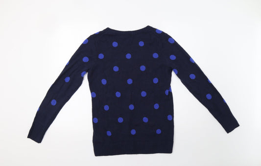 Gap Womens Blue Polka Dot  Pullover Jumper Size L