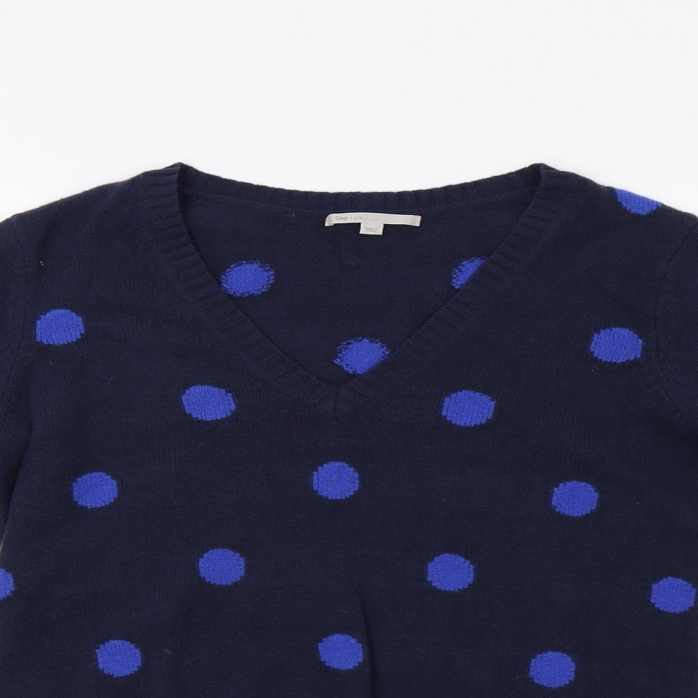 Gap Womens Blue Polka Dot  Pullover Jumper Size L