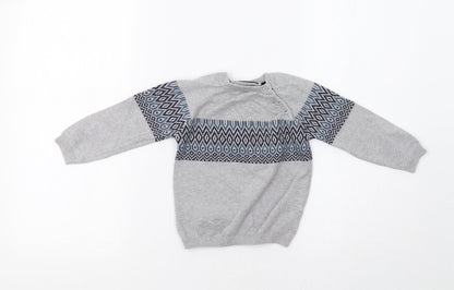TU Baby Grey Geometric  Pullover Jumper Size 18-24 Months