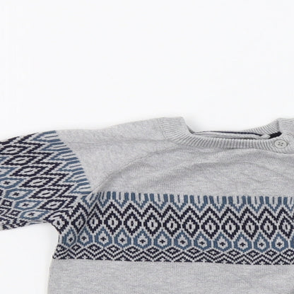 TU Baby Grey Geometric  Pullover Jumper Size 18-24 Months