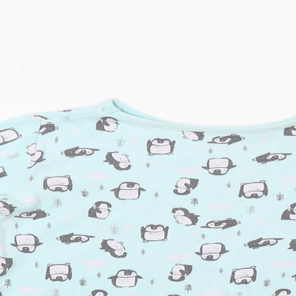 George Girls Blue   Top Pyjama Top Size 3-4 Years  - Penguin Print