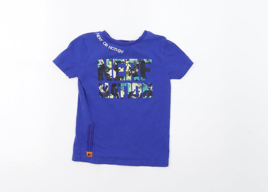 NERF Boys Blue Camouflage  Pullover T-Shirt Size 5-6 Years
