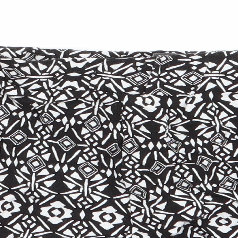 Primark Girls Black Floral  Paperbag Shorts Size 8-9 Years