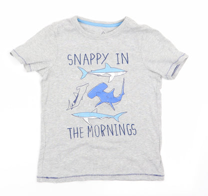 Mothercare Boys Grey Animal Print   Pyjama Top Size 6-7 Years  - Snappy in the Mornings