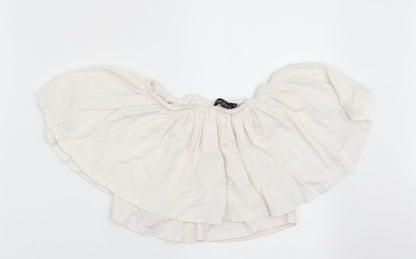 Boohoo Womens Ivory   Cropped T-Shirt Size 6