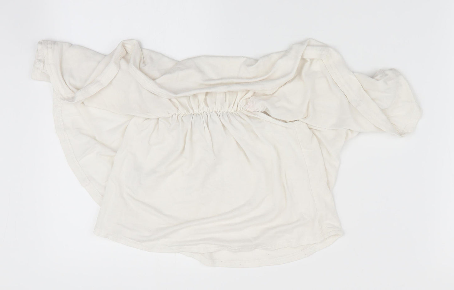 Boohoo Womens Ivory   Cropped T-Shirt Size 6