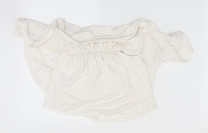 Boohoo Womens Ivory   Cropped T-Shirt Size 6