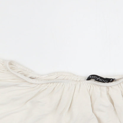 Boohoo Womens Ivory   Cropped T-Shirt Size 6