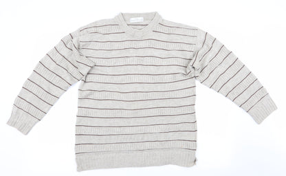 Marks and Spencer Mens Beige Striped  Pullover Jumper Size M