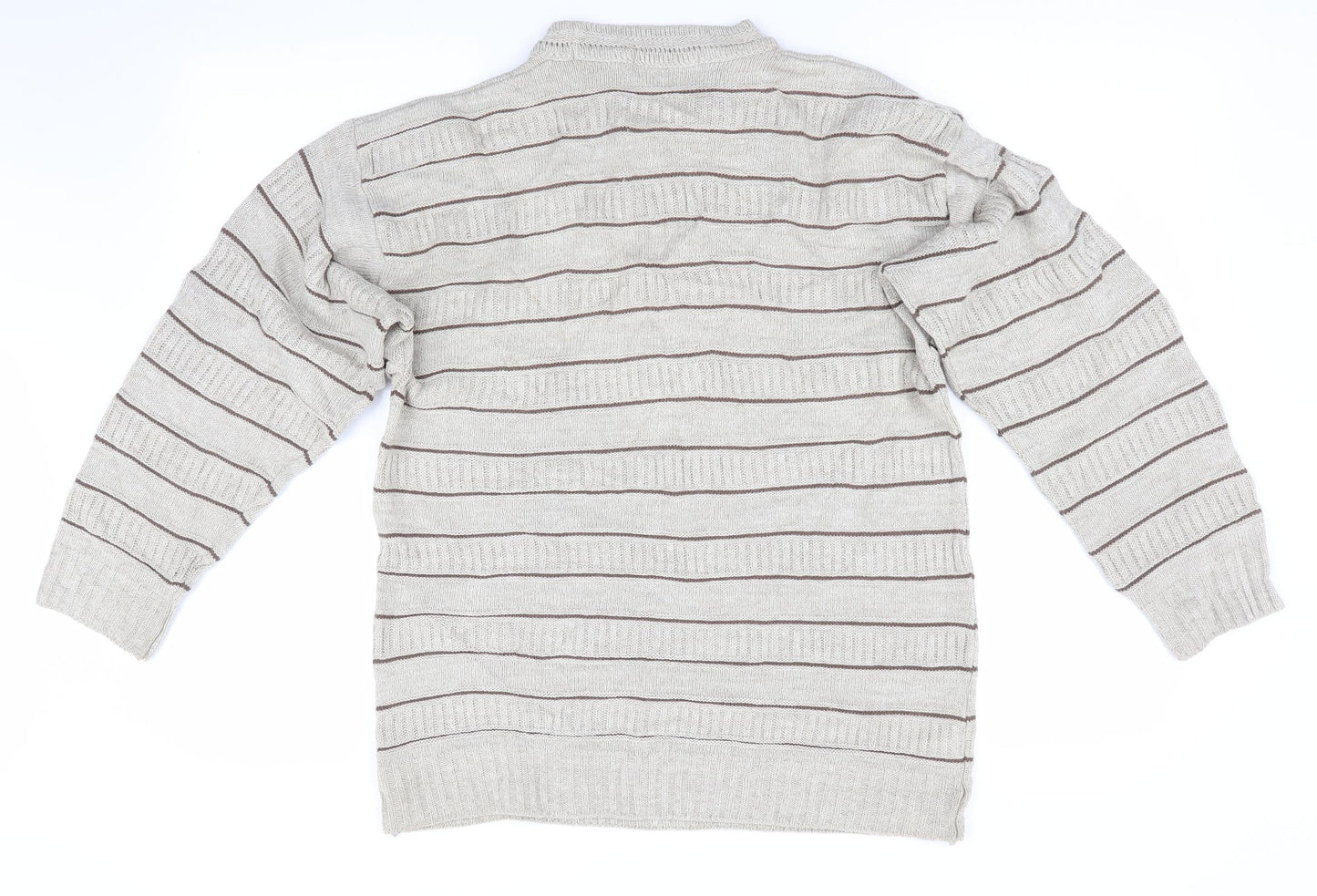 Marks and Spencer Mens Beige Striped  Pullover Jumper Size M