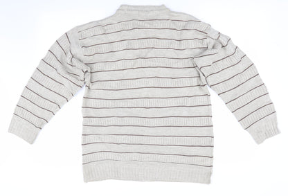 Marks and Spencer Mens Beige Striped  Pullover Jumper Size M