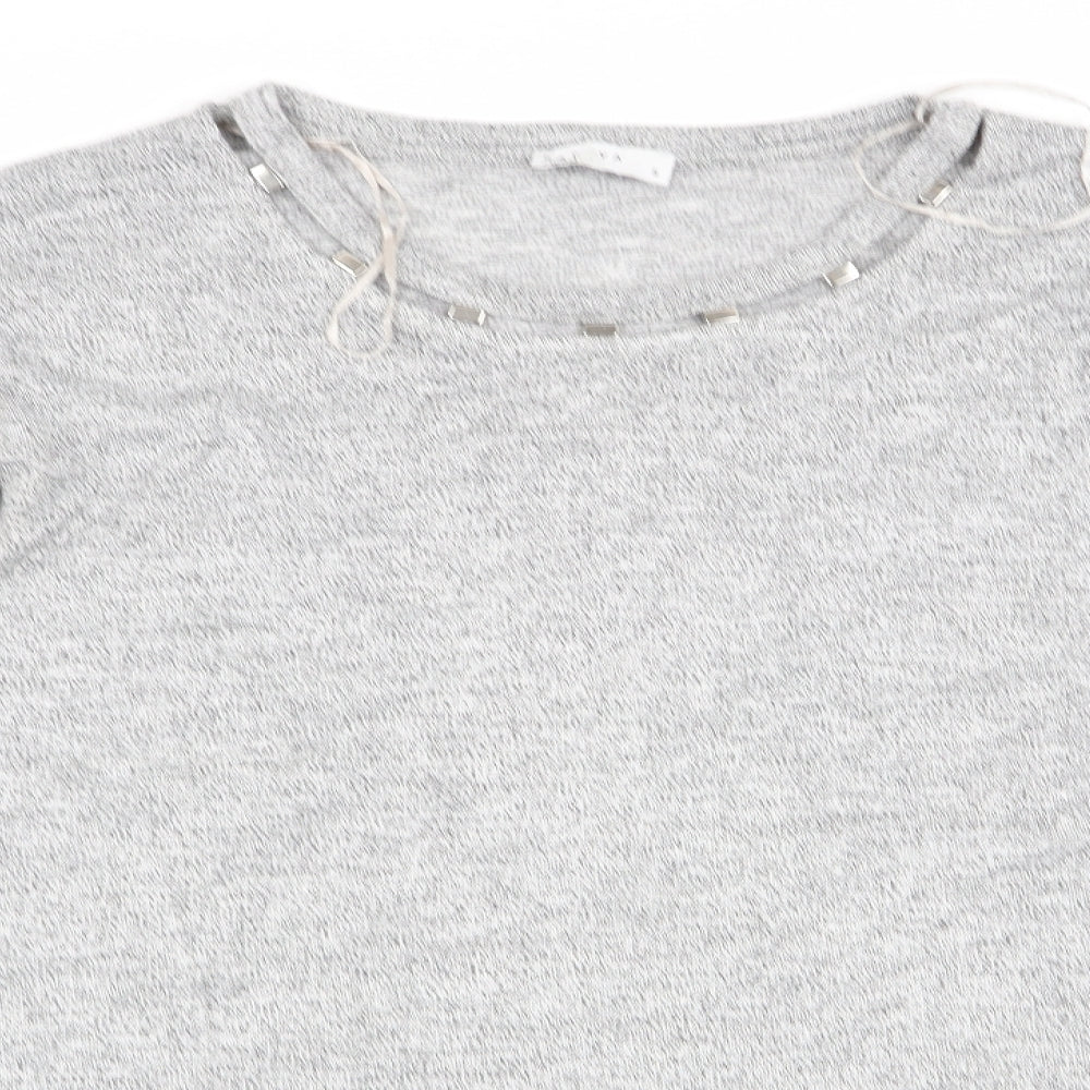 Womens UK Size S Papaya Grey Pullover Jumper