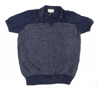 George Mens Blue Striped  Pullover Jumper Size M