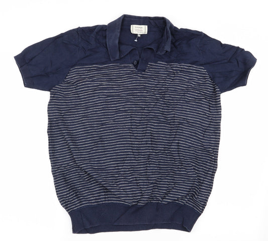 George Mens Blue Striped  Pullover Jumper Size M