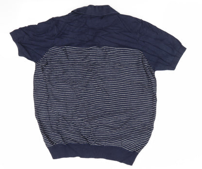 George Mens Blue Striped  Pullover Jumper Size M