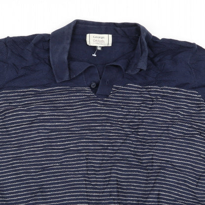 George Mens Blue Striped  Pullover Jumper Size M