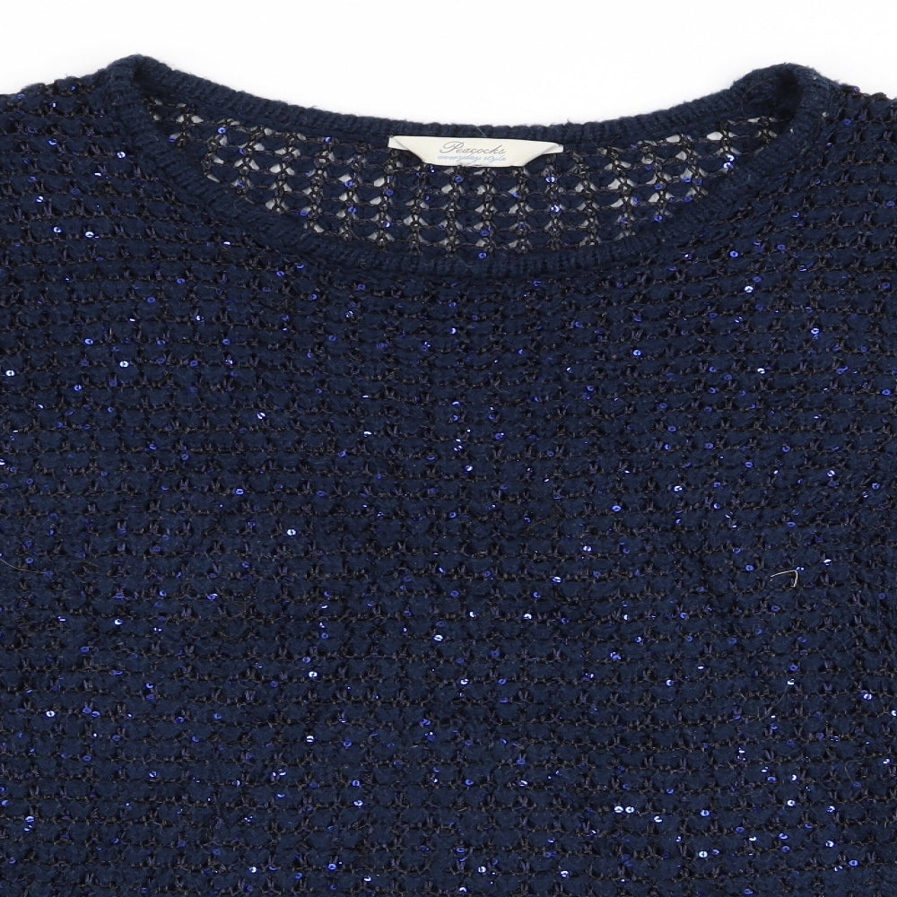 Womens UK Size 14 Peacocks Blue Pullover Jumper
