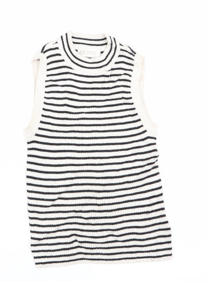 H&M Girls Black Striped  Tunic Jumper Size 9-10 Years