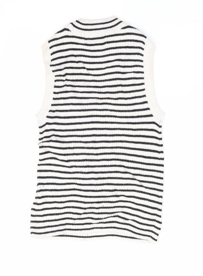 H&M Girls Black Striped  Tunic Jumper Size 9-10 Years