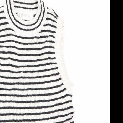 H&M Girls Black Striped  Tunic Jumper Size 9-10 Years