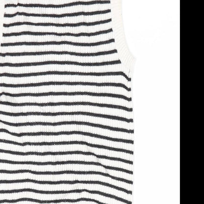H&M Girls Black Striped  Tunic Jumper Size 9-10 Years