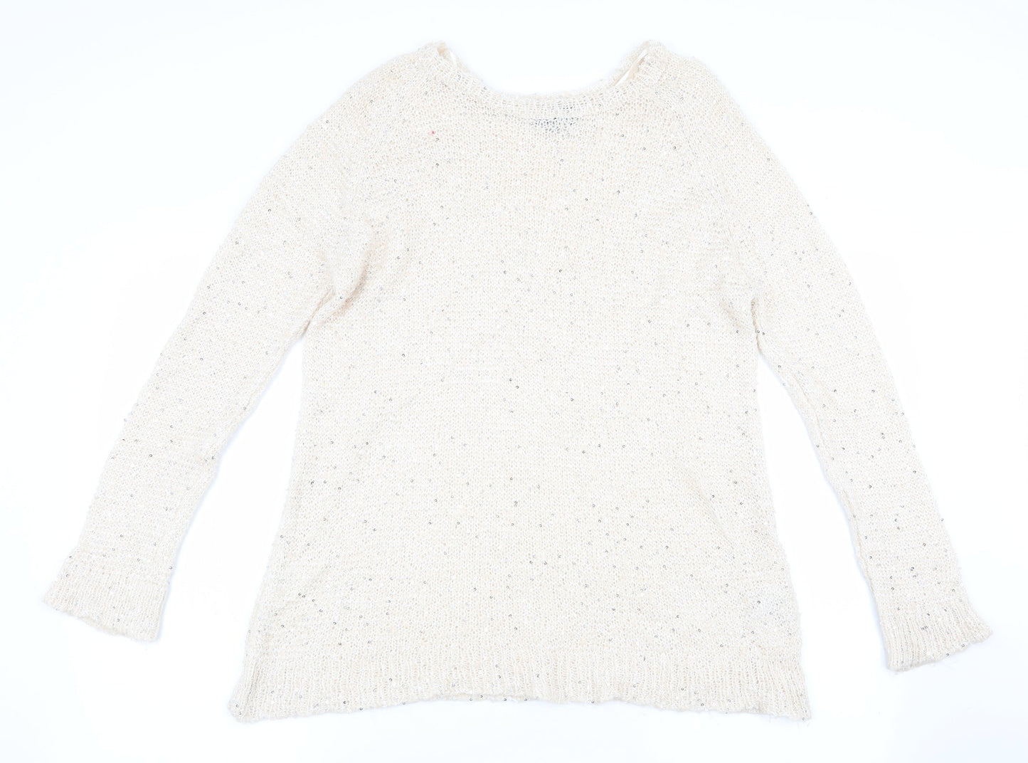 Womens UK Size 8 Topshop Beige Pullover Jumper
