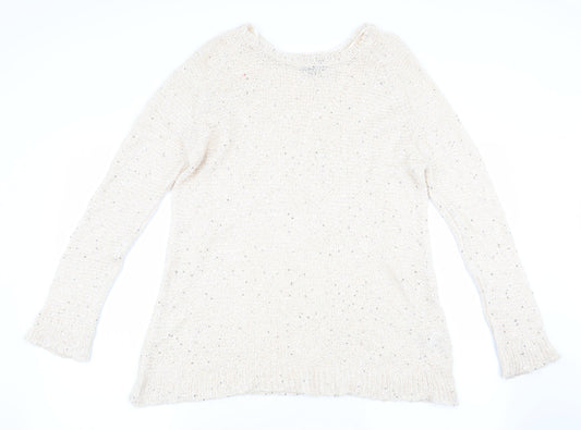 Womens UK Size 8 Topshop Beige Pullover Jumper