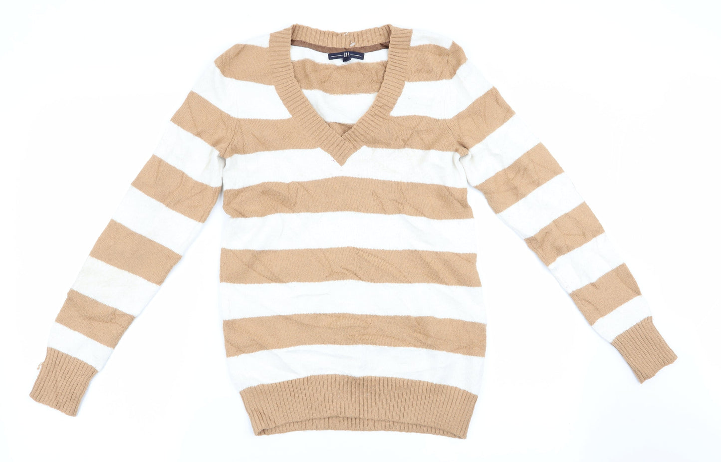 Gap Womens Beige Striped  Pullover Jumper Size S