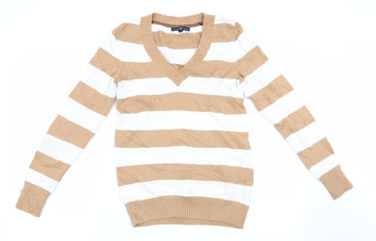 Gap Womens Beige Striped  Pullover Jumper Size S